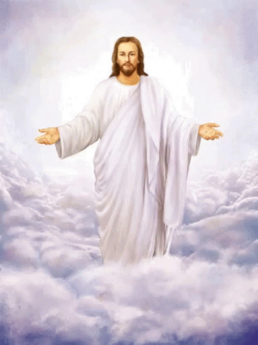 Jesús con la manos extendidas