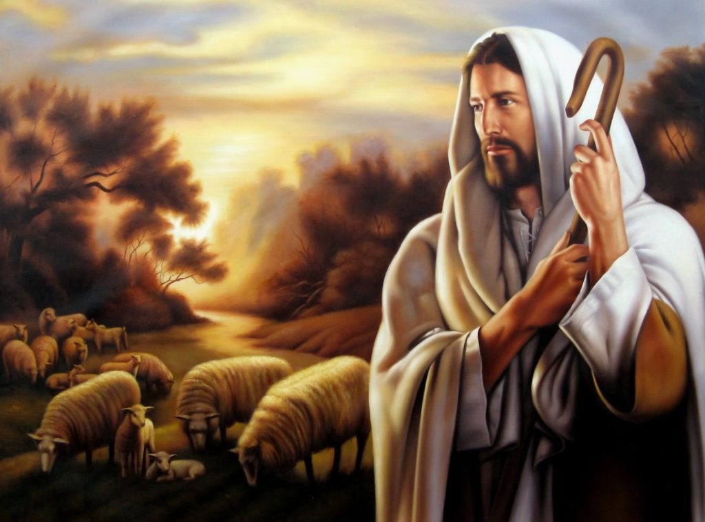 Jesús pastoreando