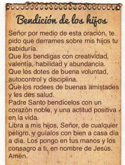 oración para bendecir a un hijo