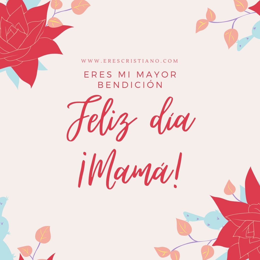 madre y flores
