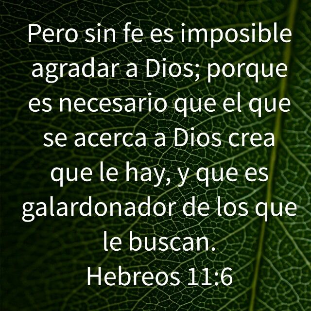 Sin fe es imposible agradar a Dios