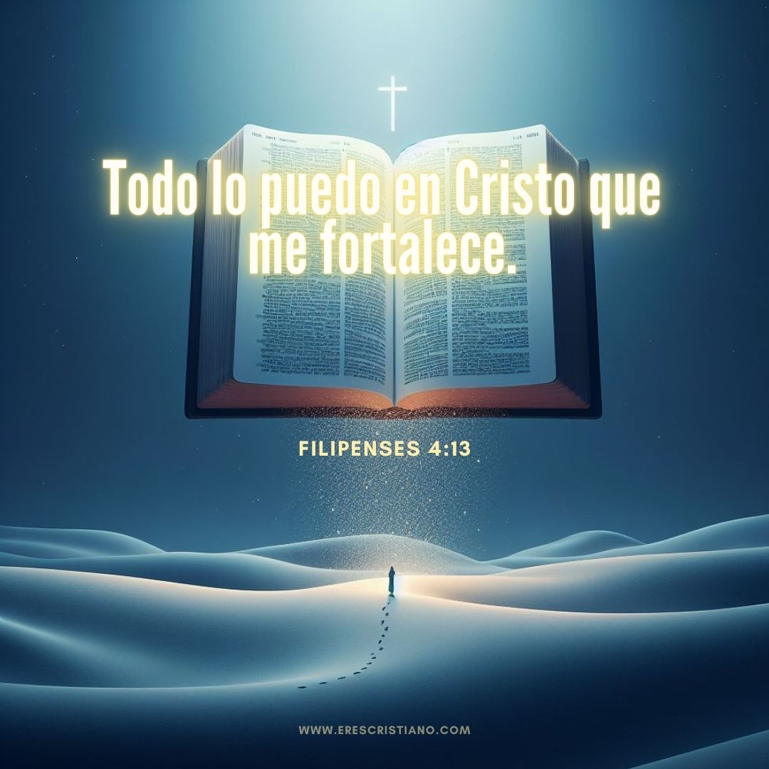 Filipenses 4:13
Todo lo puedo en Cristo que me fortalece.