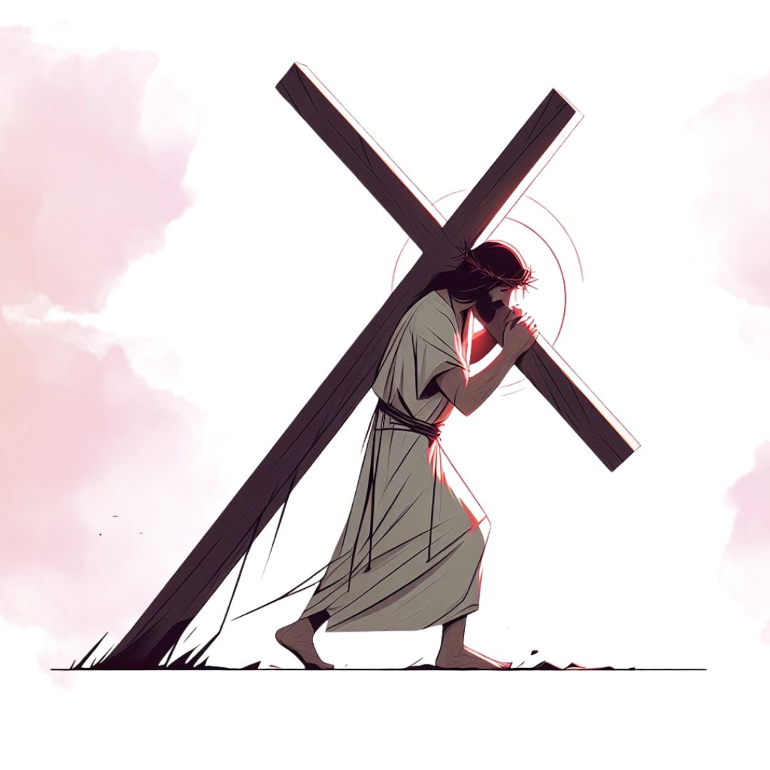 dibujo de jesus y la cruz
